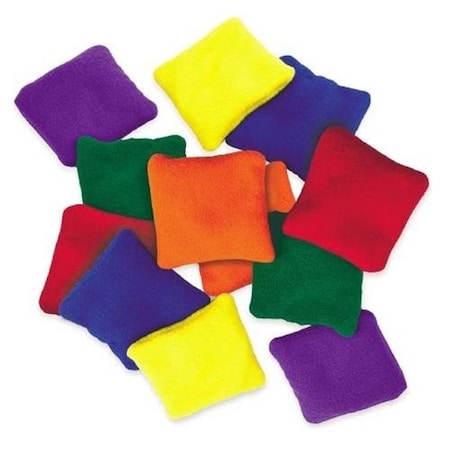 Everrich Industries Everrich EVC-0024 4 x 4 Inch Fleece Square Beanbags - Set of 6 Colors EVC-0024